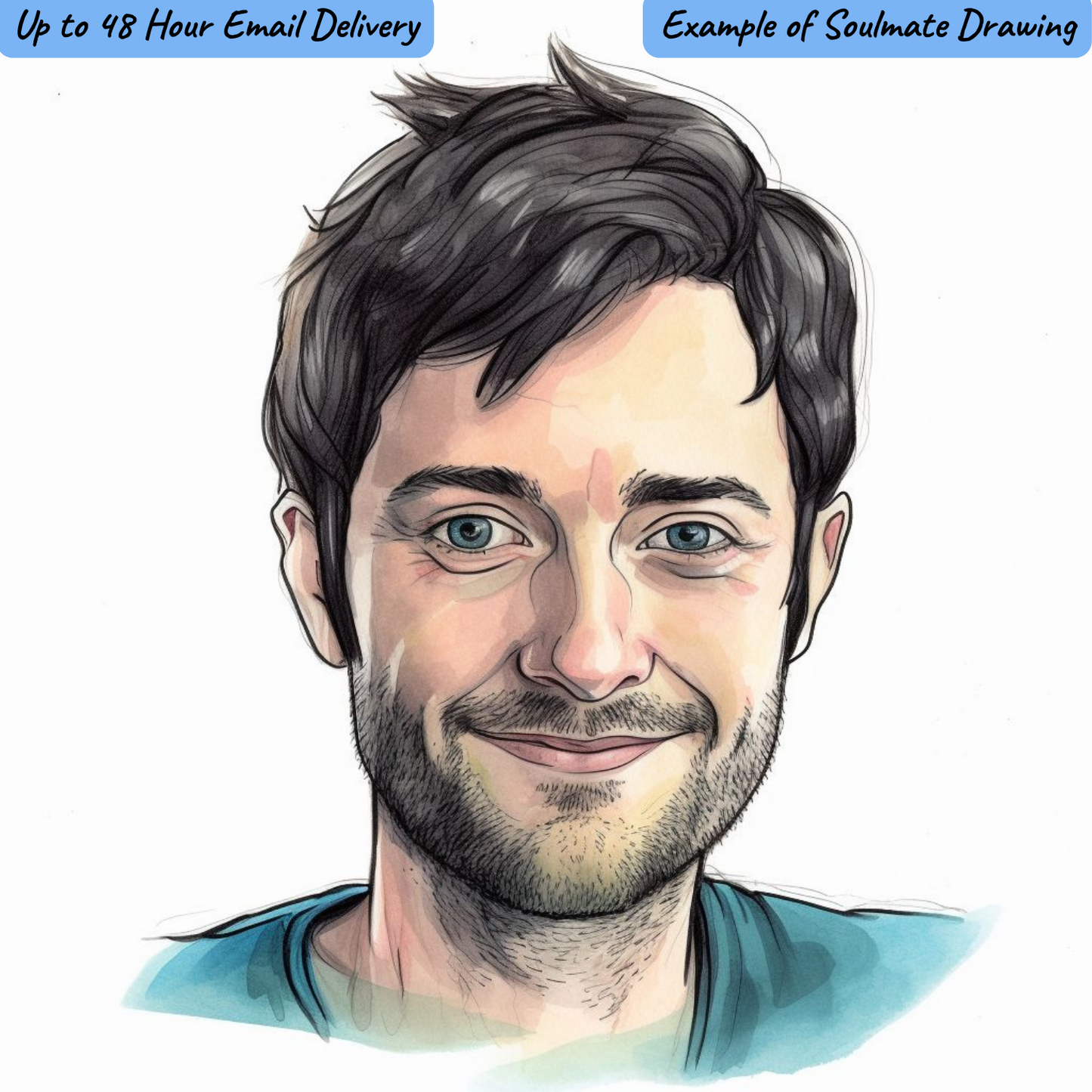 $7.49 - COLORED SOULMATE DRAWING - $7.49