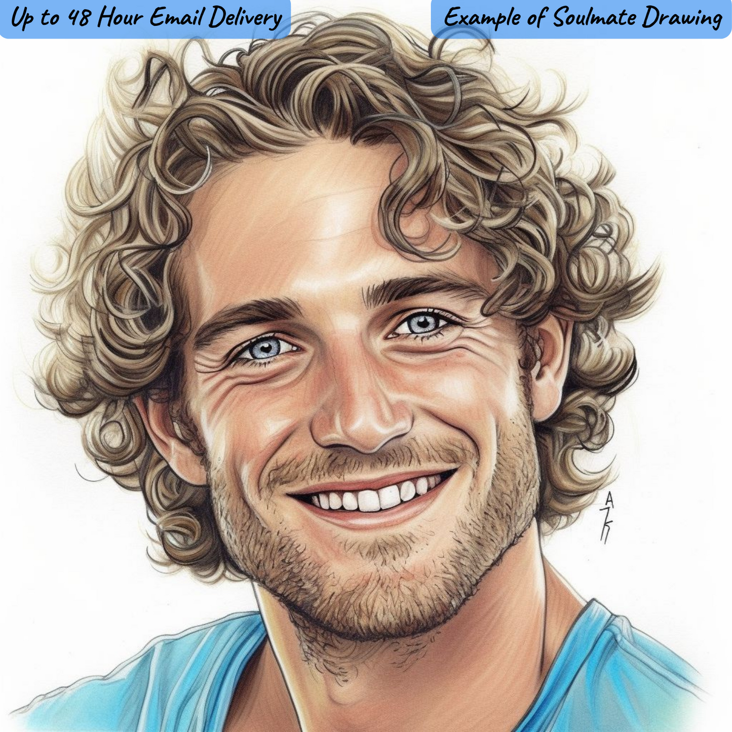$7.49 - COLORED SOULMATE DRAWING - $7.49